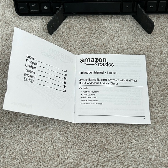 AmazonBasics Bluetooth Keyboard with Mini Travel Stand for Android Devices - Picture 4 of 5